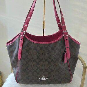 Coach Meadow Shoulder Bag Brown/bright violet